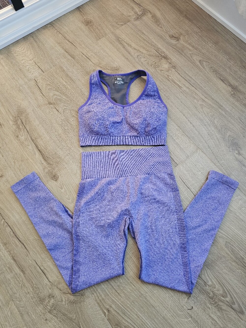Shein Women Seamless Purple Activewear Set - Sports Bra & Leggings Size M
